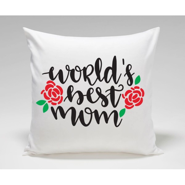 Worlds Best MOM Mothers Day Plush Decorative Cushion